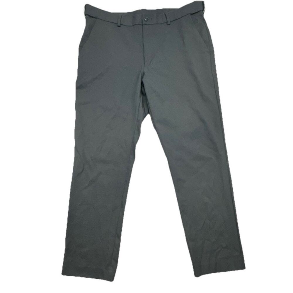 PGA TOUR Mens Golf Pants Gray Flat Front Straight Leg Size 34 X 30